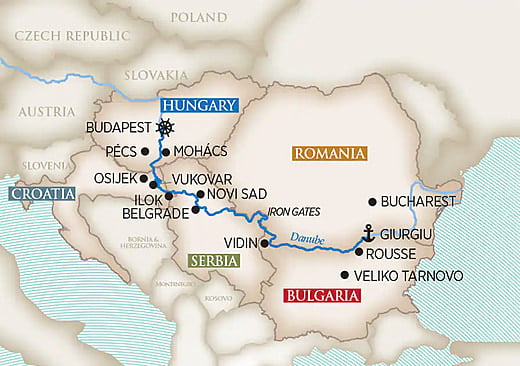 Southeast Europe Cruise Map