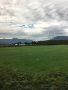 The Fraser Valley at the end of the train trip. 